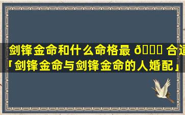 剑锋金命和什么命格最 🐈 合适「剑锋金命与剑锋金命的人婚配」